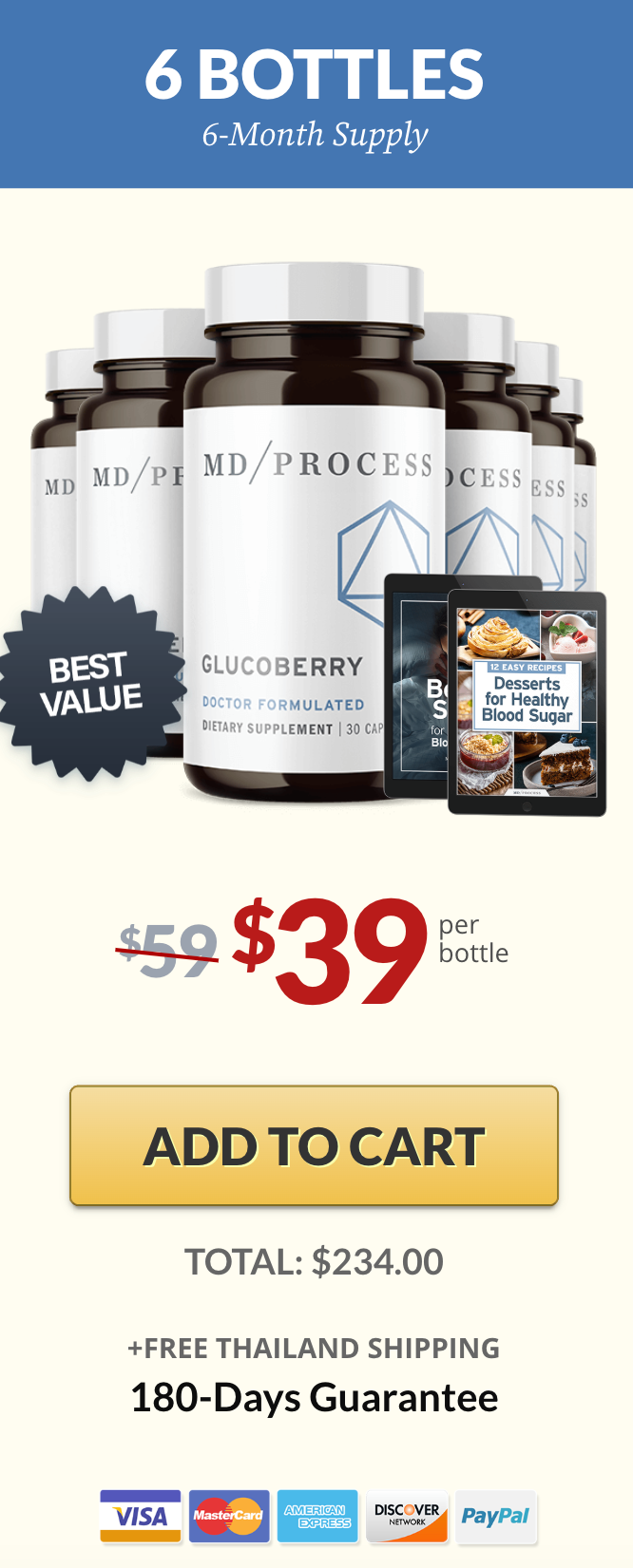 Bio Melt Pro GlucoBerry Buy 6 Bottles